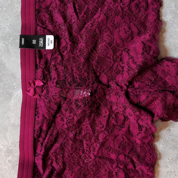 Torrid Navarra Fuchsia Pink Super Soft Lace Mid-Rise Cheeky Panty, size 00 - Picture 7 of 10